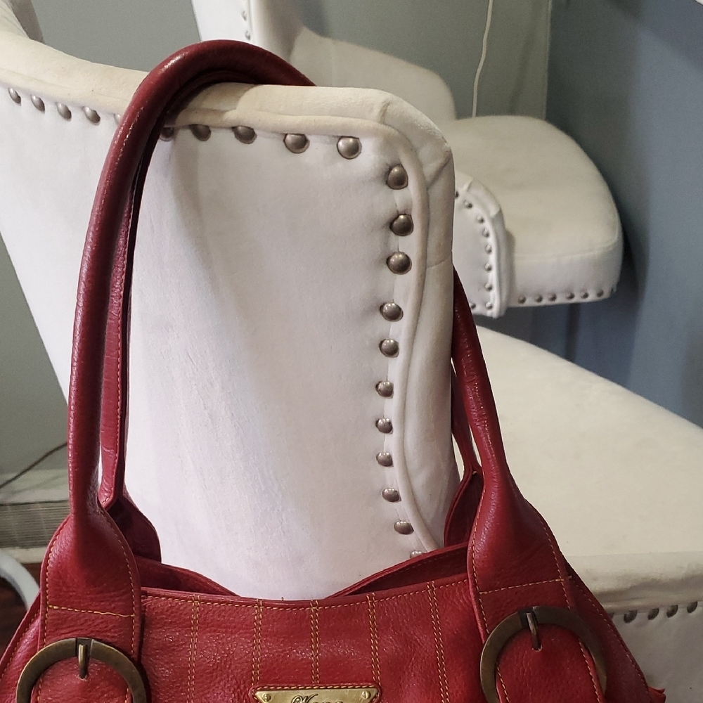 Wenz Luxurious Red Leather Shoulder Bag - Picture 7 of 14